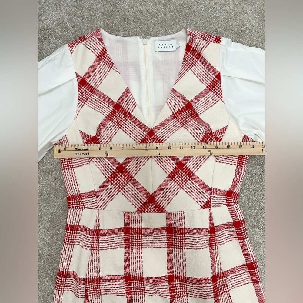Tanya Taylor Gemma Dress Plaid w Flounce hem & Blouson sleeve - size 6 - NWT - Picture 10 of 16
